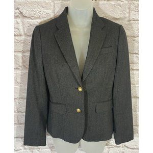 EUC‎ J Crew Schoolboy Blazer Womens 0 Embellished Gold Button Wool Jacket 9482